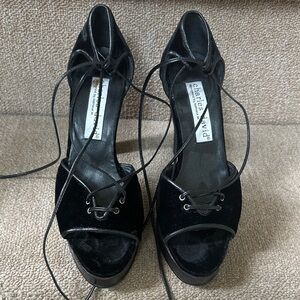 Charles David Black Lace-Up Heels